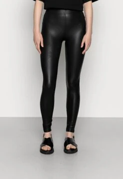 Even&Odd Wet Look Leggings - Leggings - Black