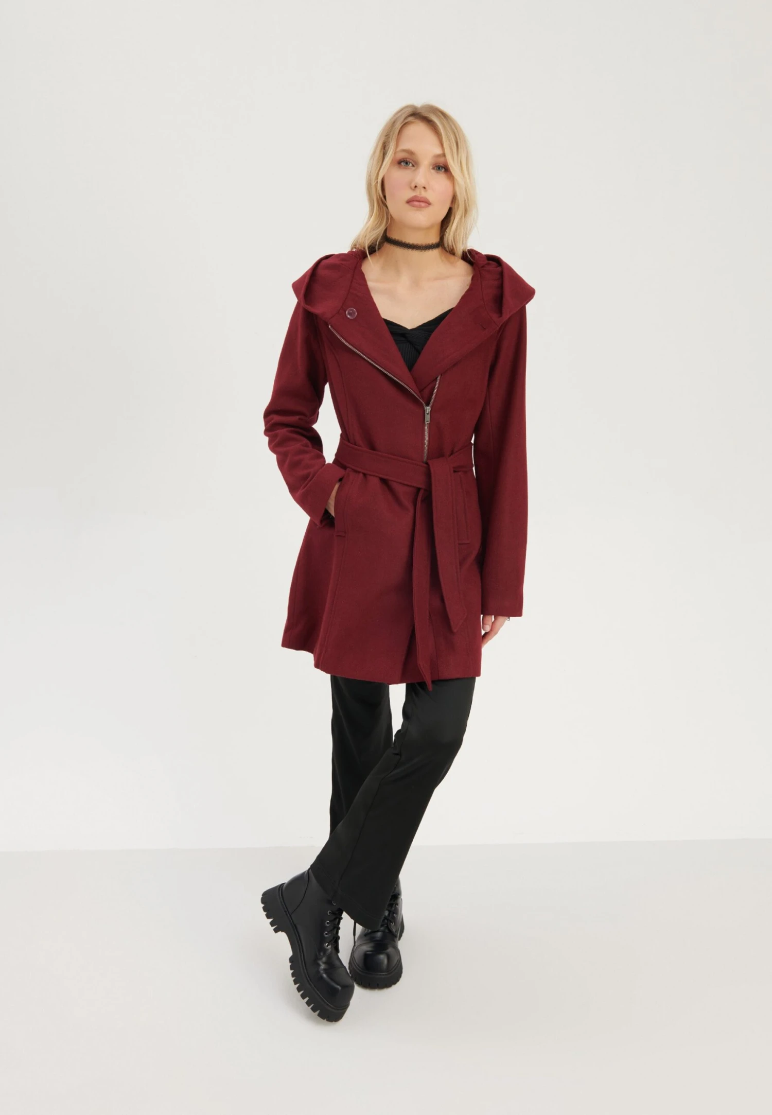 Even&Odd Cappotto CortoDark Red Donna Cappotti EV421U020-G12 2 Even&Odd Cappotto CortoDark Red Donna Cappotti EV421U020-G12 - immagine 2