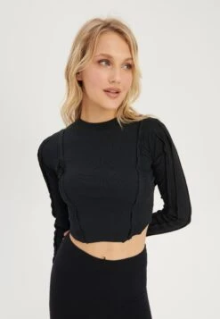 Even&Odd Maglietta A Manica LungaBlack Donna T-shirt E Top EV421D24O-Q11