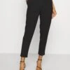 Even&Odd Paperbag Waist Tapered Trousers - Pantaloni - Black