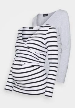 2 Pack NursingMaglietta A Manica LungaBlack White/Mottled Light Grey Donna T-shirt E Top EVO29G00M-Q12 -Fashion 3d4a5910224f4150a331bdbd6123be77