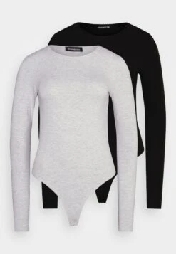 2 PackMaglietta A Manica LungaBlack/Mottled Light Grey Donna T-shirt E Top EVI21D026-Q11 -Fashion 4c2d8266f42d40c8adfa3dd1f37d992f