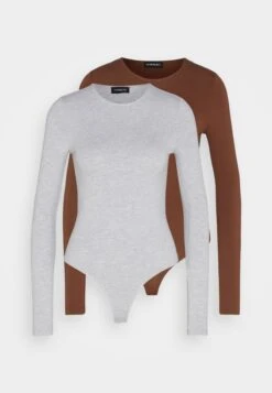 Even&Odd 2 PackMaglietta A Manica LungaBrown/Mottled Light Grey Donna T-shirt E Top EV421D19Z-O11 -Fashion 5461403c05e149cabc237c7c0656bdf7