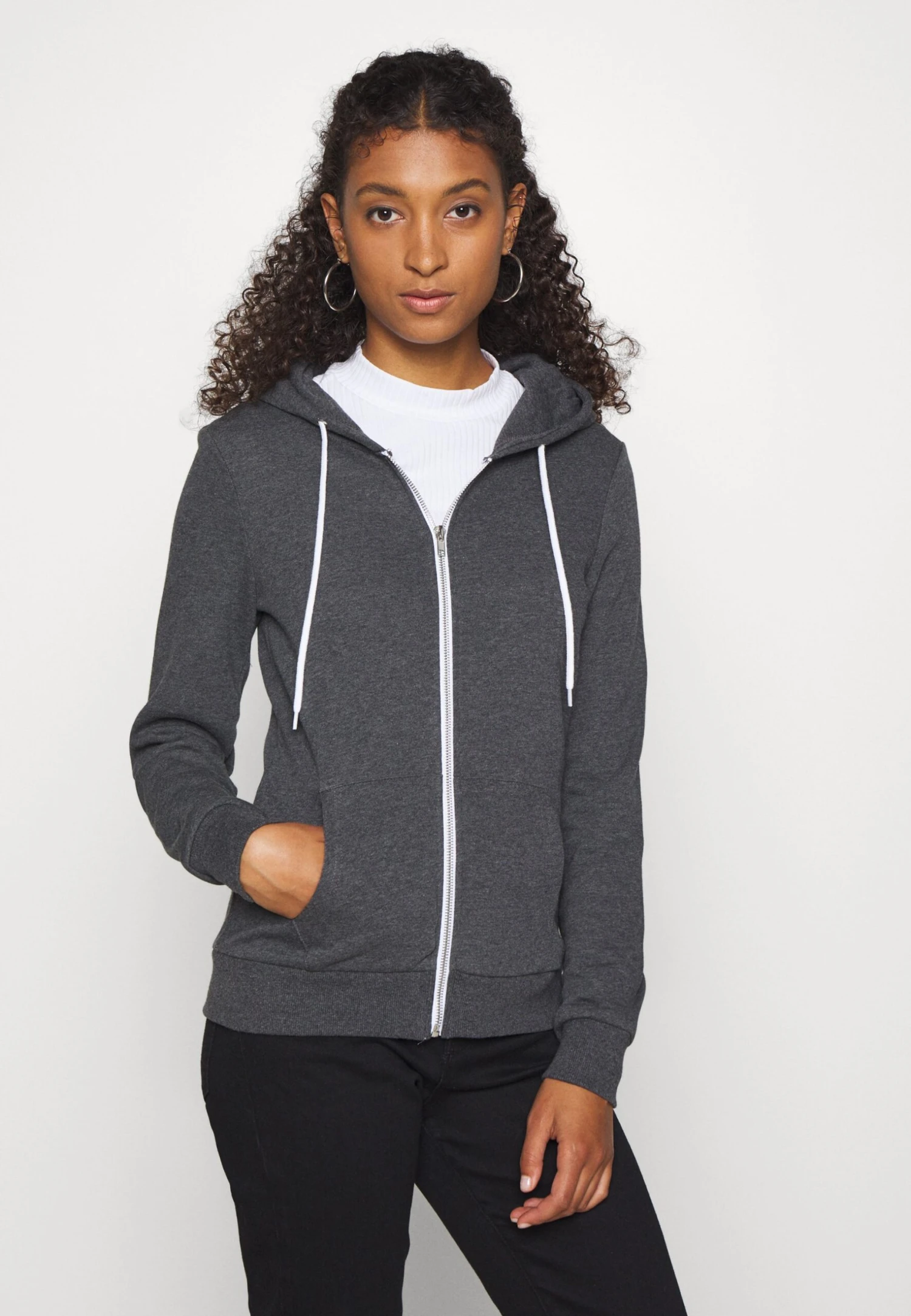 Even&Odd Felpa Con ZipMottled Dark Grey Donna Felpe EV421J088-C11 1 Even&Odd Felpa Con ZipMottled Dark Grey Donna Felpe EV421J088-C11