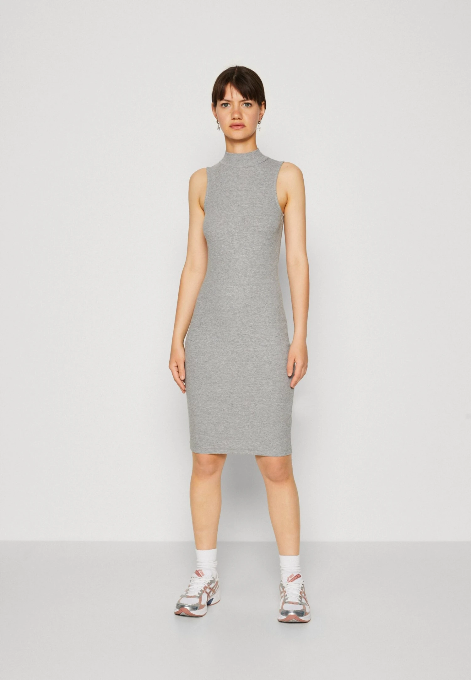Even&Odd Perkin Neck Midi Bodycon DressVestito Di MaglinaMottled Grey Donna Vestiti EV421C1DK-C11 1 Even&Odd Perkin Neck Midi Bodycon DressVestito Di MaglinaMottled Grey Donna Vestiti EV421C1DK-C11