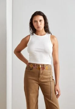 Even&Odd 2 PackTopOff-White/Dark Brown Donna T-shirt E Top EV421D1BI-A12 -Fashion 6bce0c7de1a24b98addd9a728c2978d2