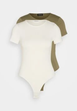 Even&Odd 2 PackT-Shirt BasicWhite/Khaki Donna T-shirt E Top EV421D223-A11 -Fashion 73b987bc23254ee29eba25c66e39cdf3