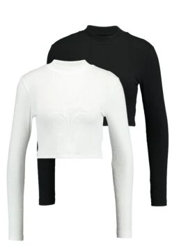 Even&Odd 2 PackMaglietta A Manica Lunga White/Black Donna T-shirt E Top EV421D1A1-A11