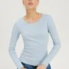 Even&Odd Maglietta A Manica LungaLight Blue Donna T-shirt E Top EV421D19U-K12