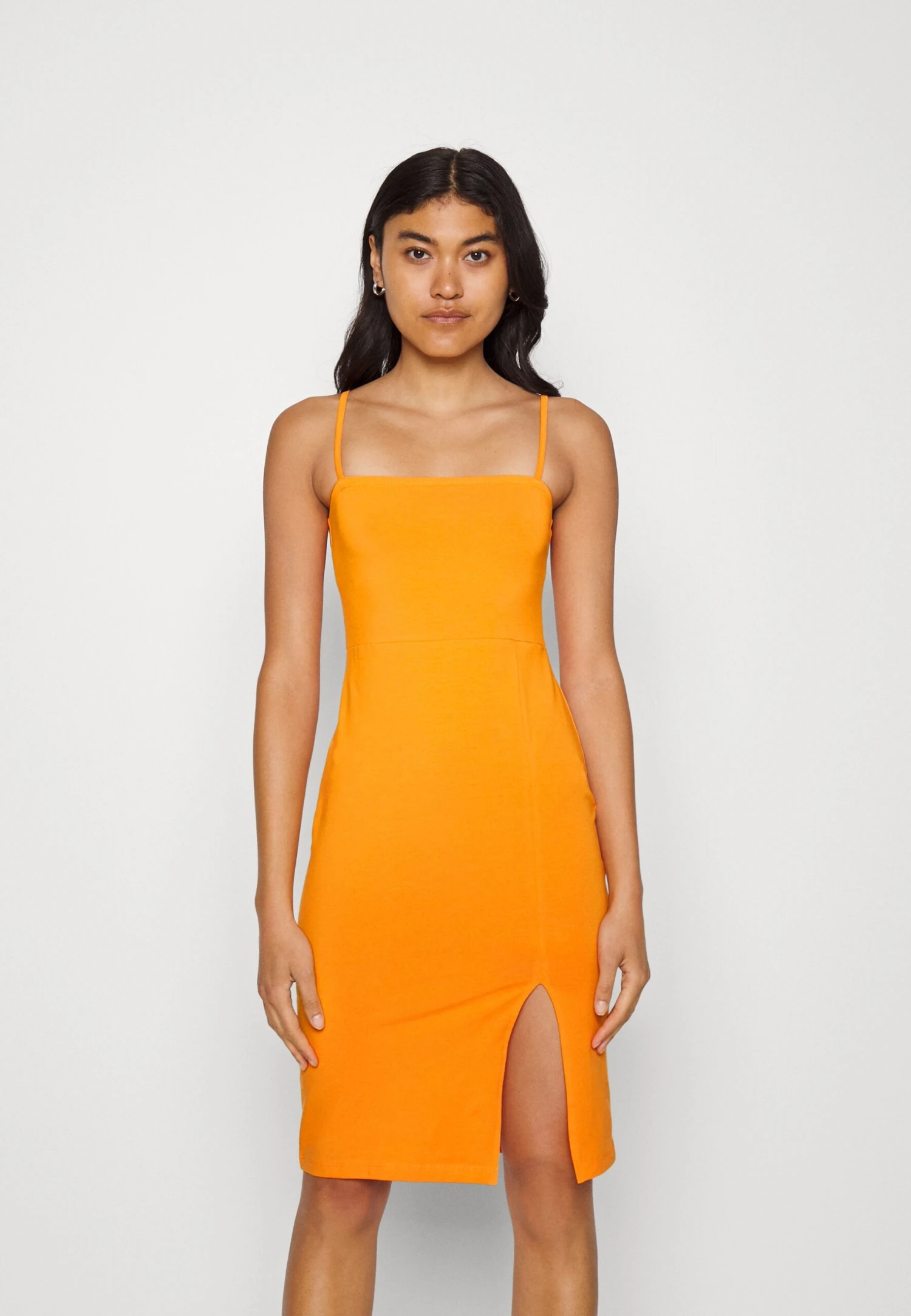 Even&Odd Strappy Mini Bodycon Dress- Vestito Di Maglina - Orange 1 Even&Odd Strappy Mini Bodycon Dress- Vestito Di Maglina - Orange
