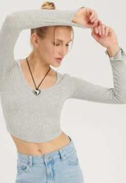 Even&Odd 2 PackMaglietta A Manica LungaBlack/Mottled Grey Donna T-shirt E Top EV421D26A-Q11 -Fashion 8ada28c10d744c9580cb9c02e0767163