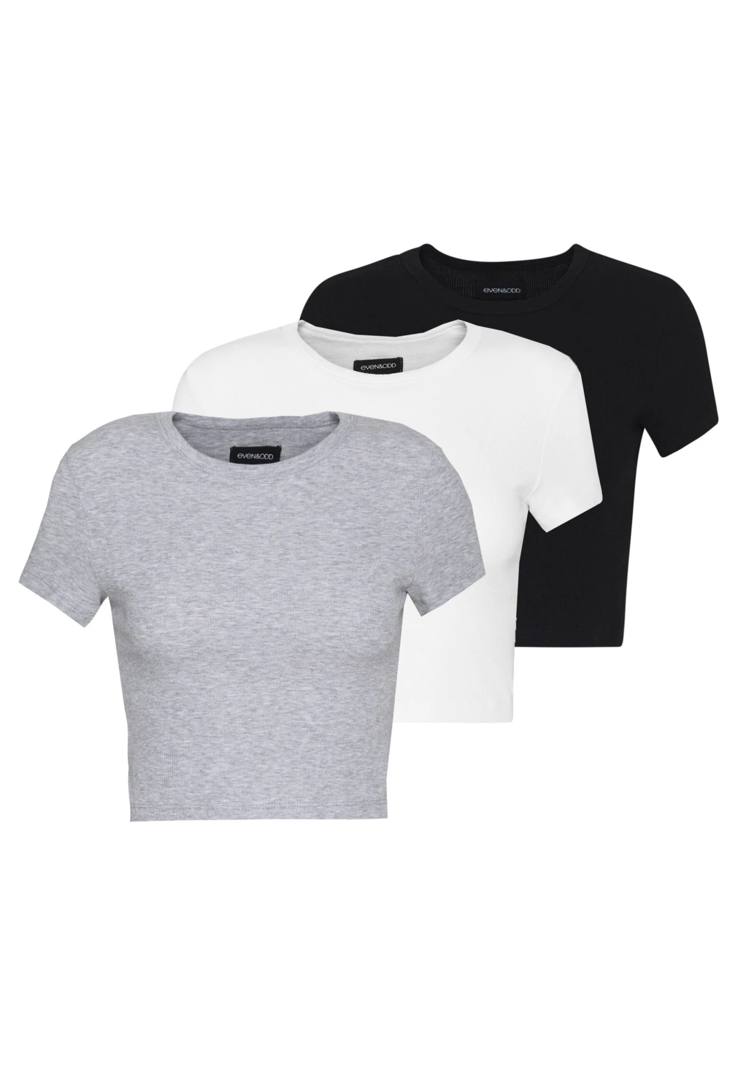 Even&Odd 3 PackT-Shirt BasicWhite/Black/Light Grey Donna T-shirt E Top EV421D1CU-A11 1 Even&Odd 3 PackT-Shirt BasicWhite/Black/Light Grey Donna T-shirt E Top EV421D1CU-A11