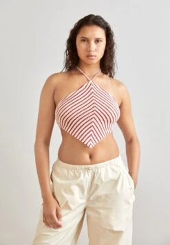 Even&Odd TopWhite/Red Donna T-shirt E Top EV421D24Q-A11