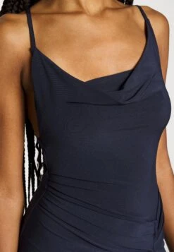 Even&Odd Circ Asymmetric Neckline Slit Dress Vestito Elegante503Dark Blue Donna Vestiti EV421C1CM-K11 -Fashion bbde75f1fd644938865f27be8bb1f456