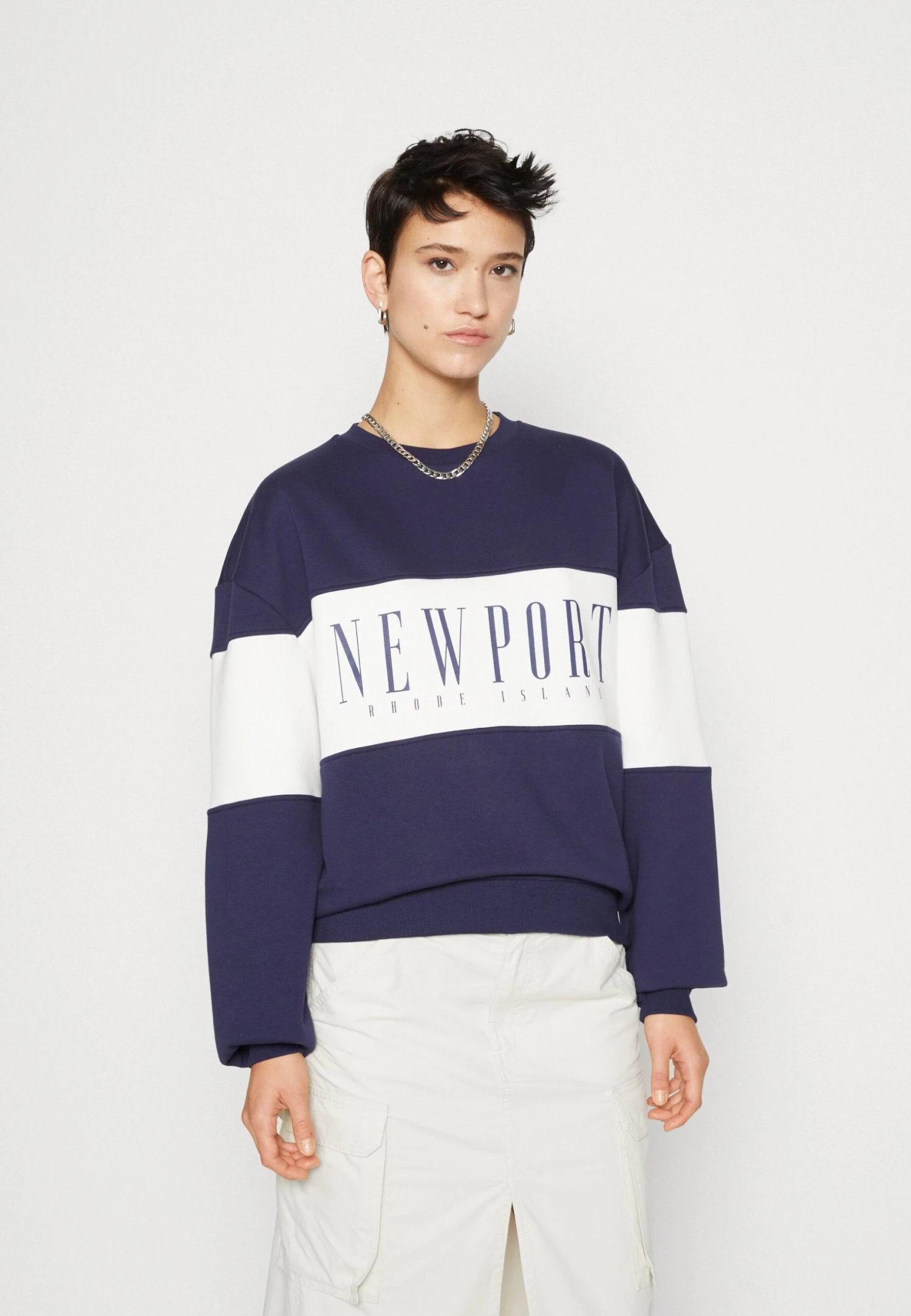 Even&Odd FelpaDark Blue/White Donna Felpe EV421J0DQ-K11 1 Even&Odd FelpaDark Blue/White Donna Felpe EV421J0DQ-K11