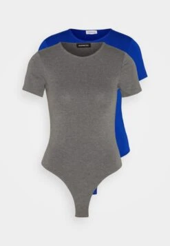 Even&Odd 2 PackT-Shirt BasicBlue/Mottled Dark Grey Donna T-shirt E Top EV421D223-K11 -Fashion c76a5faf446c4574b2a40dccc3595473