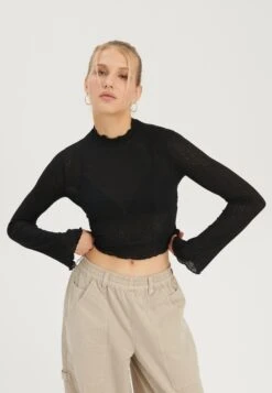 Even&Odd Maglietta A Manica LungaBlack Donna T-shirt E Top EV421D270-Q11