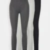 Even&Odd 3 PackLeggingsBlack /Mottled Dark Grey/Mottled Light Grey Donna Pantaloni EV421A0AC-Q13
