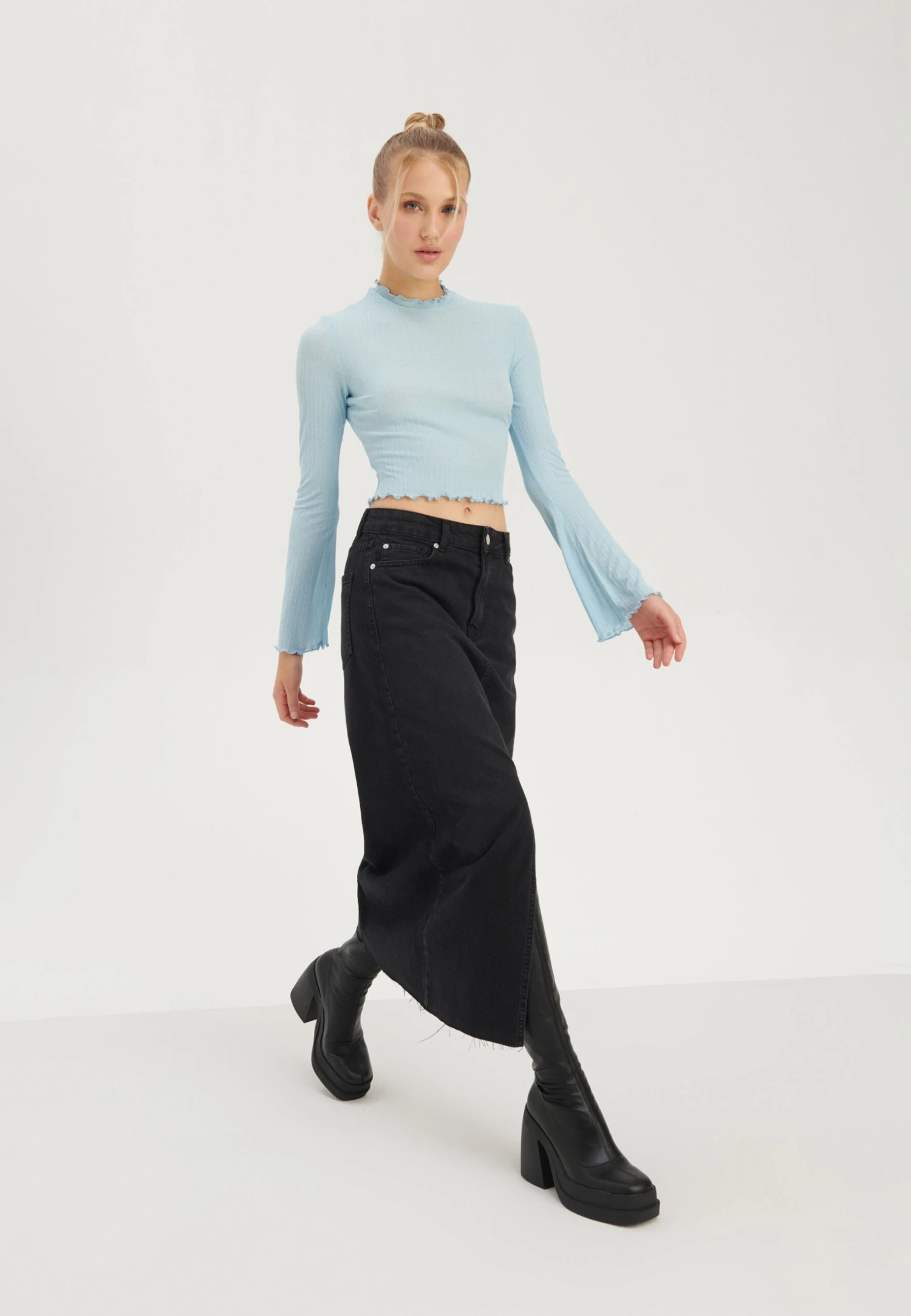 Even&Odd Maglietta A Manica LungaLight Blue Donna T-shirt E Top EV421D270-K11 2 Even&Odd Maglietta A Manica LungaLight Blue Donna T-shirt E Top EV421D270-K11 - immagine 2