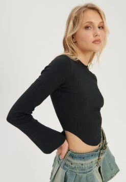 Even&Odd Maglietta A Manica LungaBlack Donna T-shirt E Top EV421D24L-Q11