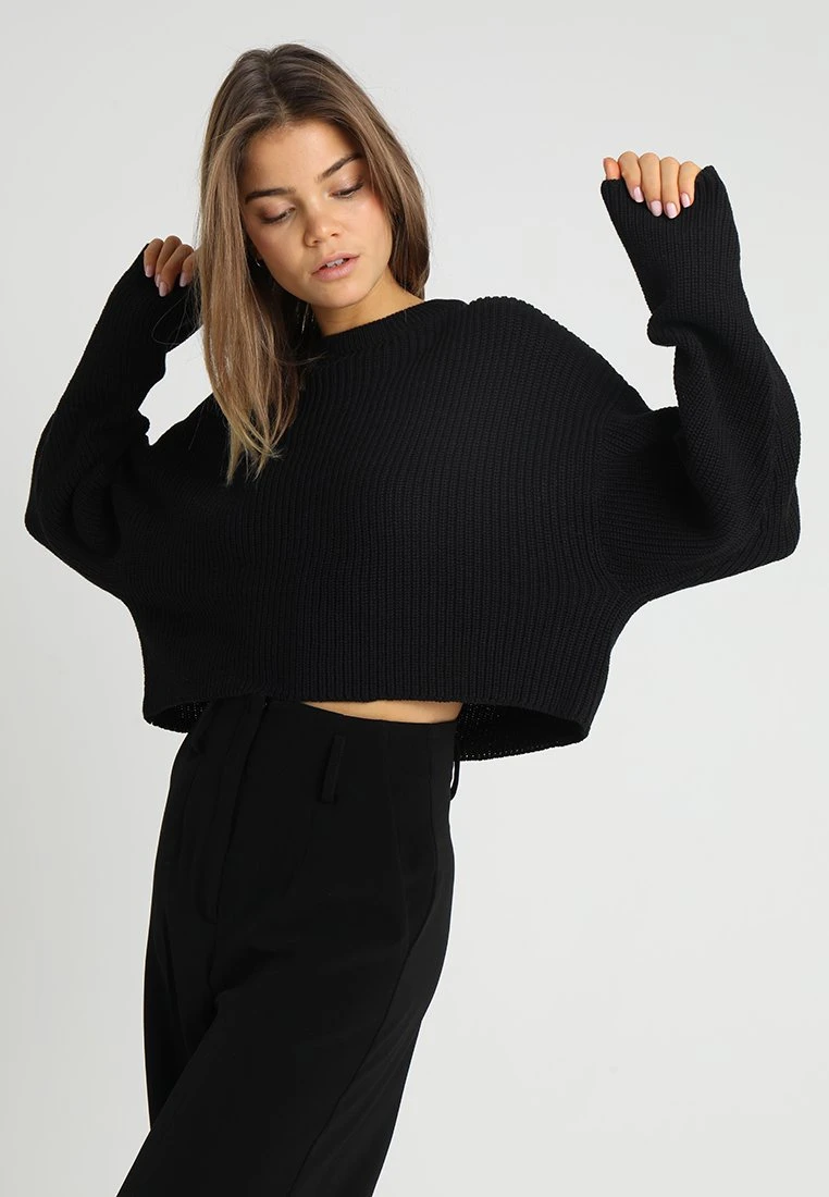 Even&Odd Cropped JumperMaglioneBlack Donna Maglieria EV421I09V-Q11 1 Even&Odd Cropped JumperMaglioneBlack Donna Maglieria EV421I09V-Q11